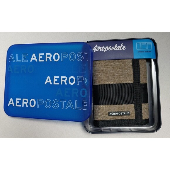 AEROPOSTALE Tri-Fold Wallet Billfold Beige - Picture 2 of 16